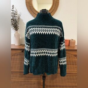 Christian Siriano Teal Knit Sweater